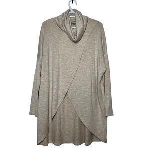 Beige Sweater Womens Size Small Layered Turtleneck Long Sleeve Pullover Tan Top